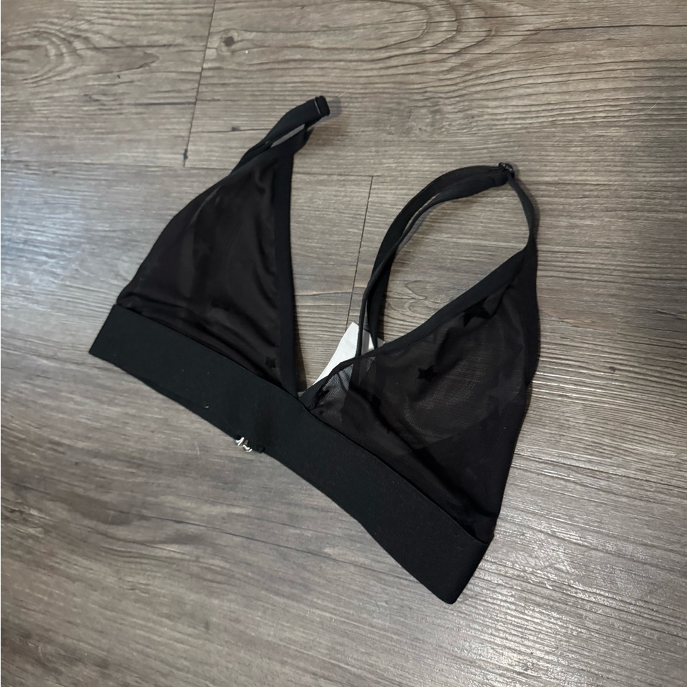 Black Sheer Triangle Bralette - Picture 5 of 7